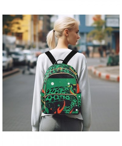 Green Leopard Women's Backpack Purse Fashion Travel Anti Theft Backpack Casual Daypack for Work College,M Medium $18.54 Backp...