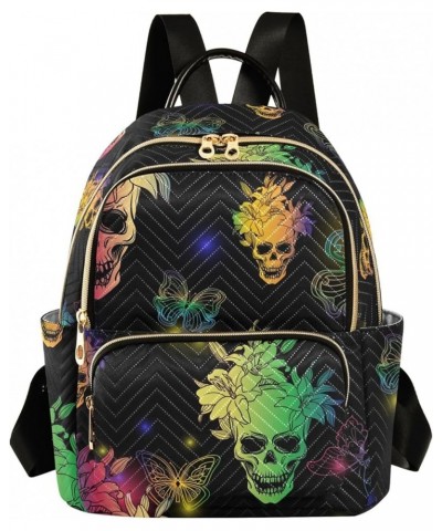 Mini Backpack Purse for Women Lightweight Girls Small Size Bright Butterflies Skulls School Teens College Traveling Medium $1...