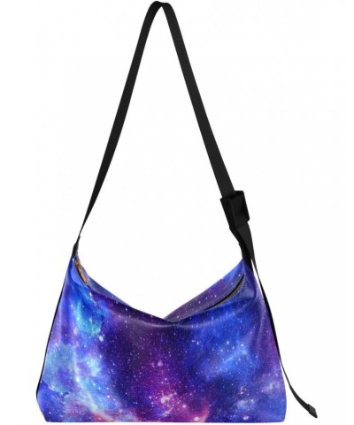 Stunning Galaxy Womens Shoulder Bag Hobo Crossbody Leather Casual Tote Bag for Women Large Purple Stars Handbag Shopping Bag ...