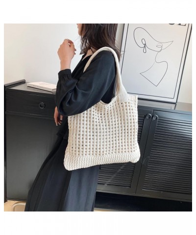 Beach Bag Large Beach Tote Bags, Hobo Shoulder Handbags knit bag Cute Crochet for Beach Travel Shopping Daily Beige $13.18 Totes