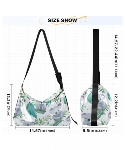 Cute Leaves Koala Hobo Bags for Women Crossbody Bag Handbag Leather Purses Shoulder Bag for Work Travel Gifts $14.85 Hobo Bags