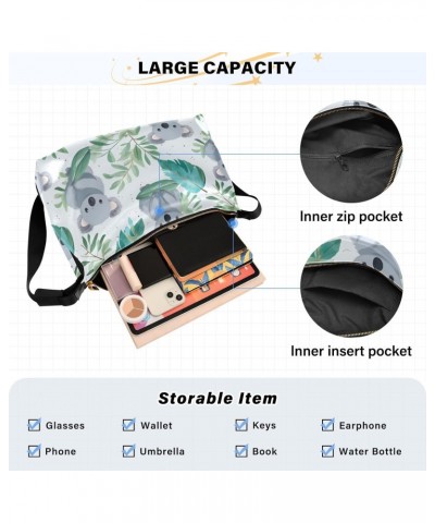 Cute Leaves Koala Hobo Bags for Women Crossbody Bag Handbag Leather Purses Shoulder Bag for Work Travel Gifts $14.85 Hobo Bags