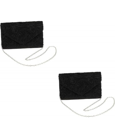 2pcs Handbag Clutch Bag for Women Glitter Wallets for Women Pearl Clutch Bag Floral Hand Purse for Women Blackx2pcs $11.15 Ev...