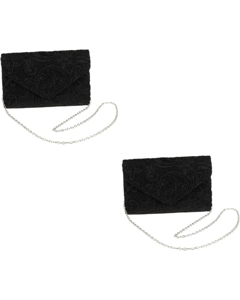 2pcs Handbag Clutch Bag for Women Glitter Wallets for Women Pearl Clutch Bag Floral Hand Purse for Women Blackx2pcs $11.15 Ev...