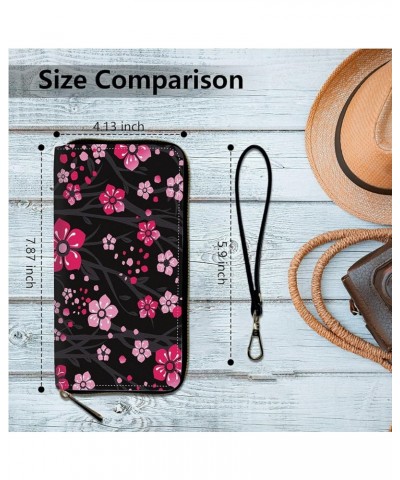 Women's Clutch Purse with Wrist Strap, Slim PU Leather Cell Phone Wallet Large Capacity Zipper Handbag Long Purse Credit Card...