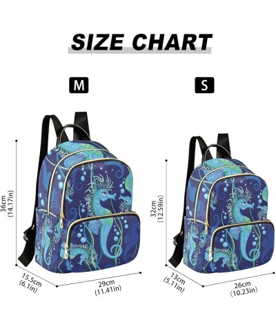 Small Backpack for Women Travel Bag Seahorse Cute Blue Daypack Purse Fashion Shoulder Bag Rucksack Medium A401 $12.74 Backpacks