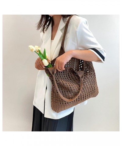 Beach Bag Large Beach Tote Bags, Hobo Shoulder Handbags knit bag Cute Crochet for Beach Travel Shopping Daily Beige $13.18 Totes