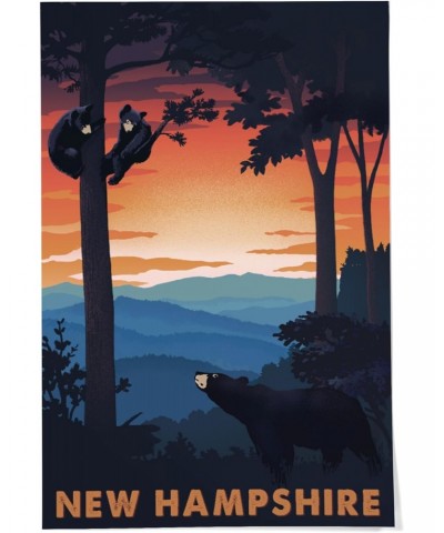 24x36 Inch Giclee Print, New Hampshire, Black Bear Family, Sunset $23.50 Totes