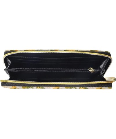 Durable Wallet Coin Purse Portable Cosmetic Bag Makeup Bag with Strap Sunflower Blossoms $9.89 Wallets