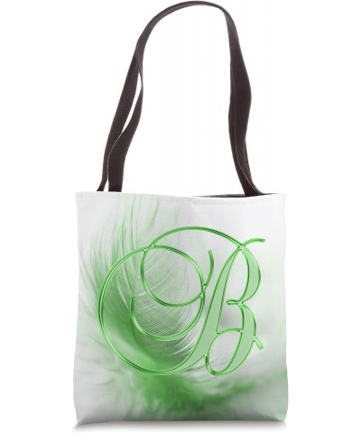 B Green Feather Bird Animal Nature Initial Letter Name Art Tote Bag $12.24 Totes