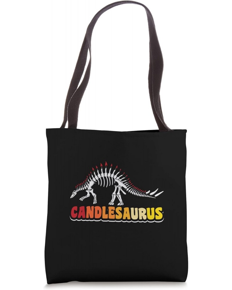 Dinosaur with candles on their backs Candlesaurus Dino Tote Bag $12.00 Totes