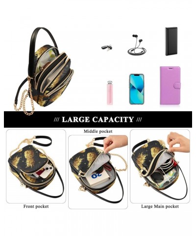 Small Crossbody Bags for Women Trendy Gold Pineapple Travel Sling Bag Women's Crossbody Handbags Satchel Bags $10.40 Satchels