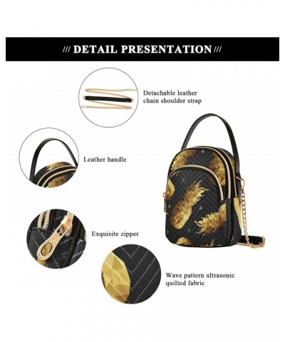 Small Crossbody Bags for Women Trendy Gold Pineapple Travel Sling Bag Women's Crossbody Handbags Satchel Bags $10.40 Satchels