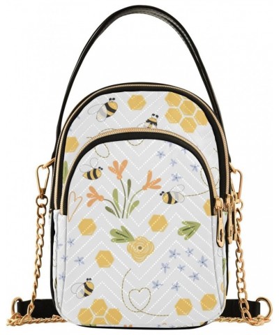 Bee Honey Crossbody Bags for Women Crossbody Purses Cell Phone Wallet with Chain Strap for Women $15.59 Crossbody Bags