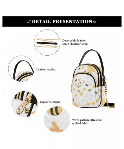 Bee Honey Crossbody Bags for Women Crossbody Purses Cell Phone Wallet with Chain Strap for Women $15.59 Crossbody Bags