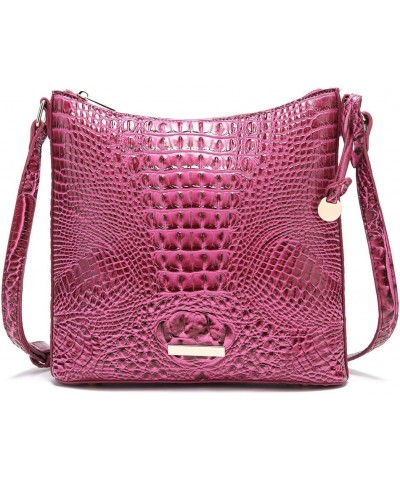 Shoulder Crocodile Handbags for Women trendy Ladies Shoulder Bag Vegan Embossed Pattern Leather Crossbody Purse Dragon Fruit ...