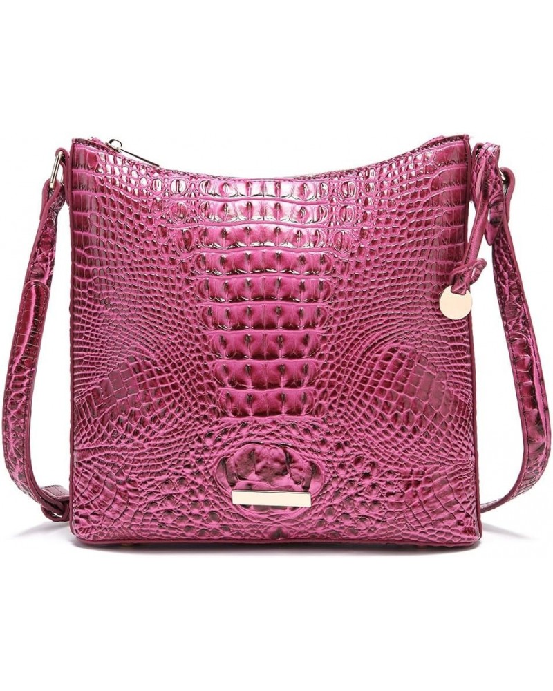 Shoulder Crocodile Handbags for Women trendy Ladies Shoulder Bag Vegan Embossed Pattern Leather Crossbody Purse Dragon Fruit ...