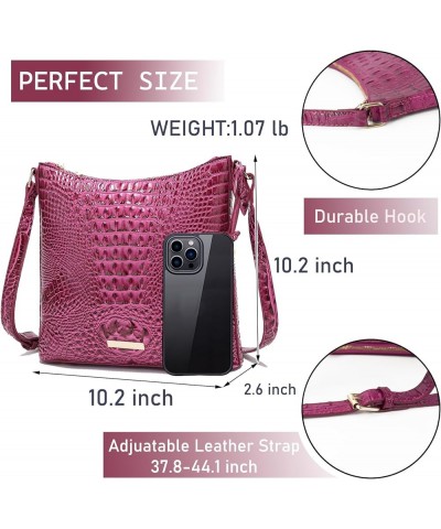 Shoulder Crocodile Handbags for Women trendy Ladies Shoulder Bag Vegan Embossed Pattern Leather Crossbody Purse Dragon Fruit ...