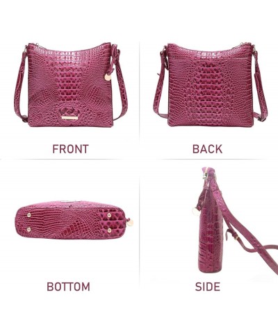 Shoulder Crocodile Handbags for Women trendy Ladies Shoulder Bag Vegan Embossed Pattern Leather Crossbody Purse Dragon Fruit ...