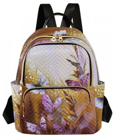 Vintage Butterfly Painting Art for Women Mini Backpack Purse for Women Travel Bag Fashion Daypack Back Pack Shoulder Bag Mult...