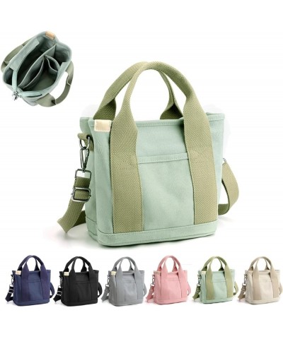 Tote Bag Mini Handbag Tote Purse with，Large Capacity Multi Pocket Canvas with Zipper Handbag with Compartments Green $15.94 T...