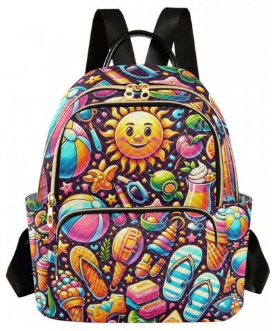 Summer Various Food Fashion Backpack Purse for Women, Casual Daypacks, Ladies Gift for Traveling Hiking Multicolor Small $14....