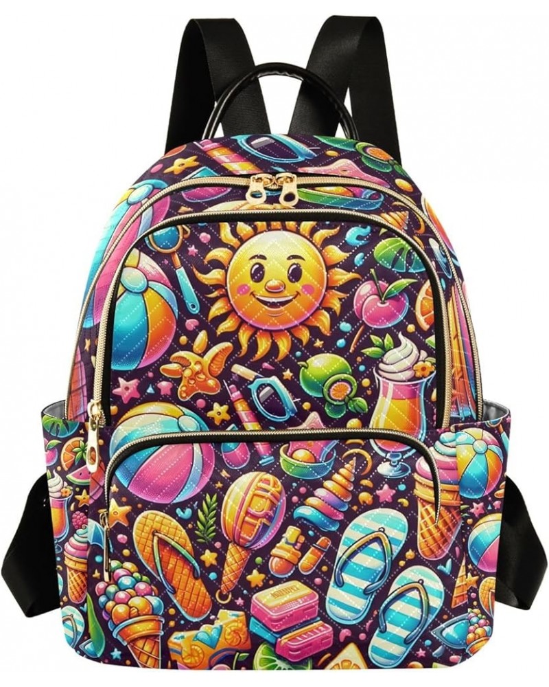 Summer Various Food Fashion Backpack Purse for Women, Casual Daypacks, Ladies Gift for Traveling Hiking Multicolor Small $14....