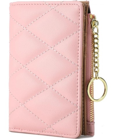 Women's Short Purse Leather Medium Wallet Leaf Bifold Card Coin Holder Small Purses Buckle Zipper Clutch PINK-Linggo $7.30 Wa...