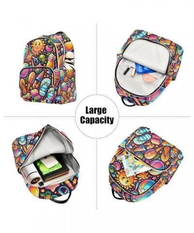 Summer Various Food Fashion Backpack Purse for Women, Casual Daypacks, Ladies Gift for Traveling Hiking Multicolor Small $14....