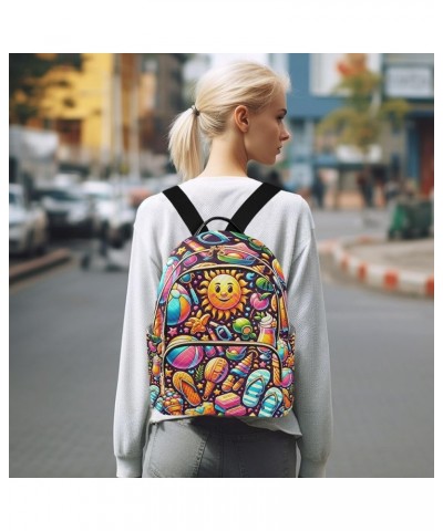 Summer Various Food Fashion Backpack Purse for Women, Casual Daypacks, Ladies Gift for Traveling Hiking Multicolor Small $14....